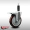 Service Caster 5'' SS Maroon Poly Swivel 1'' Expanding Stem Caster Total Lock Brake SCC-SSEXTTL20S514-PPUB-MRN-1 - alternate 3